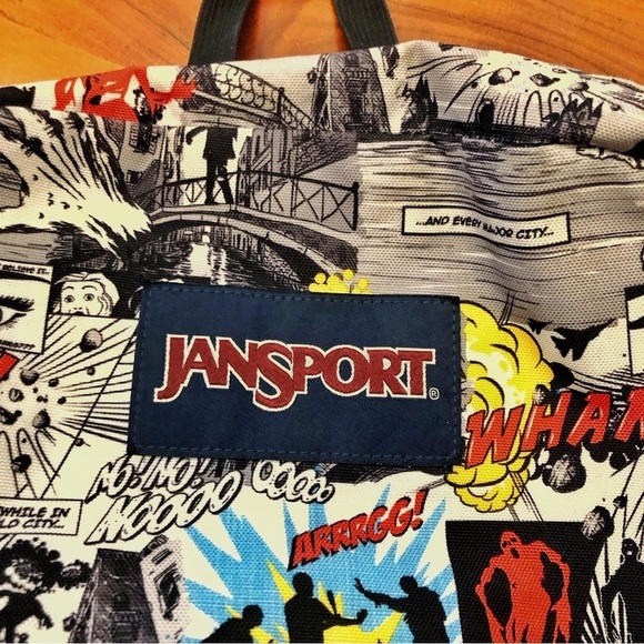 💥REAR Jansport Comic Pop Print Backpack Bold Comic Retro Graphic. - Picture 2 of 13